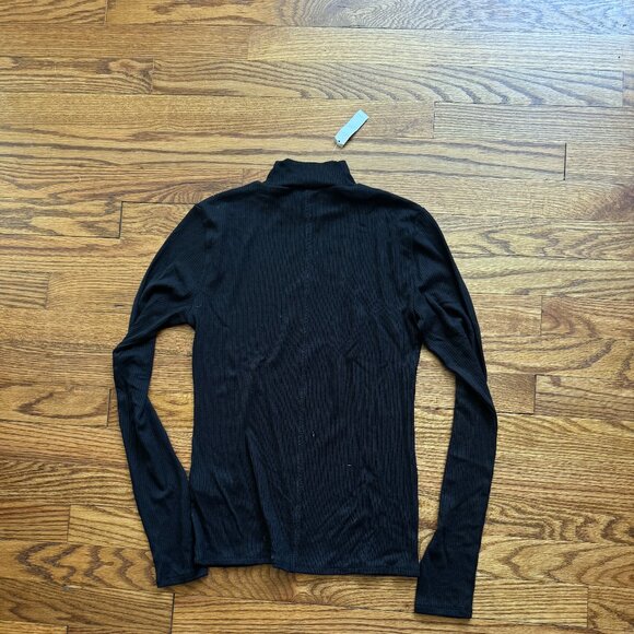 Madewell Drapey Rib Long-Sleeve Mockneck Top, Size Small - Picture 6 of 6